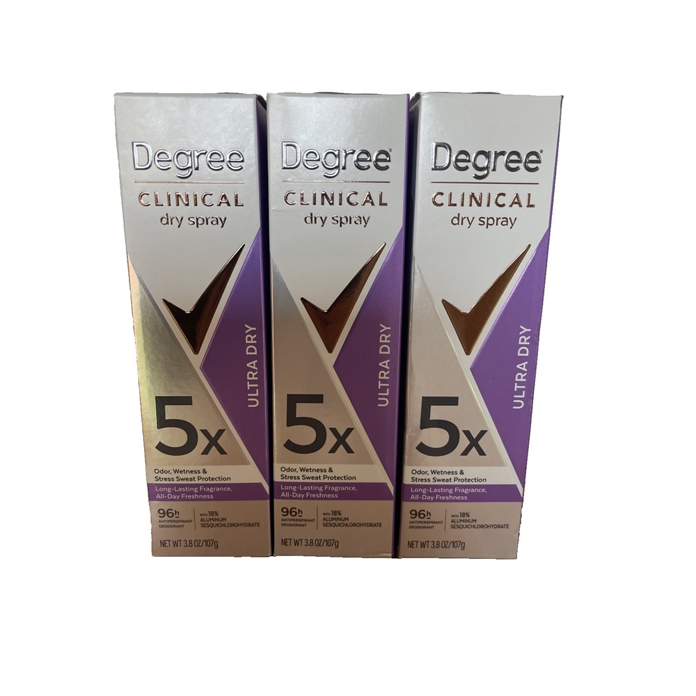 5x Degree Clinical Protection Antiperspirant Deodorant Stress Control 3.8 oz 3pk